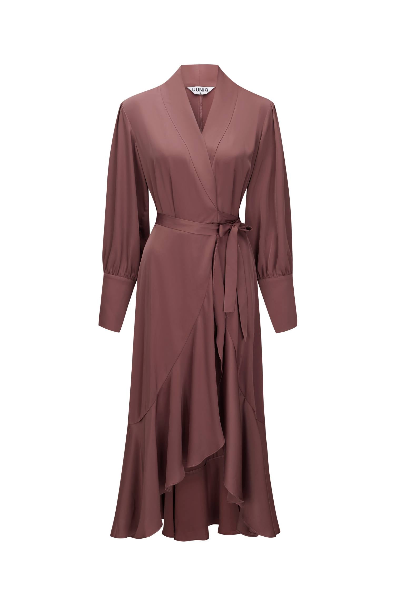 UUNIQ MARIA Maple Wrap Midi Dress With Long Sleeves